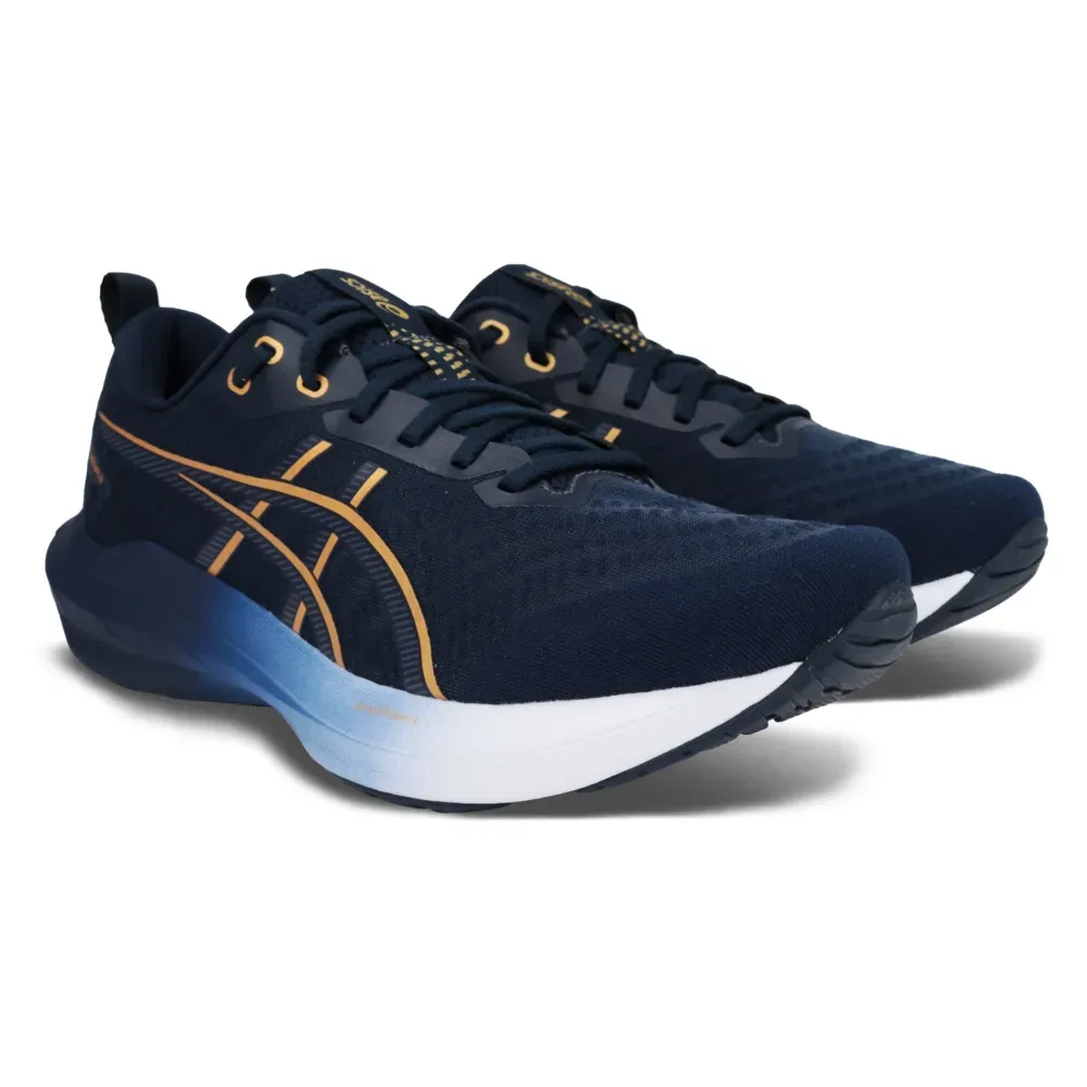 Tênis Asics Gel-Shogun 8 masculino azul em vista lateral para ajuste perfeito